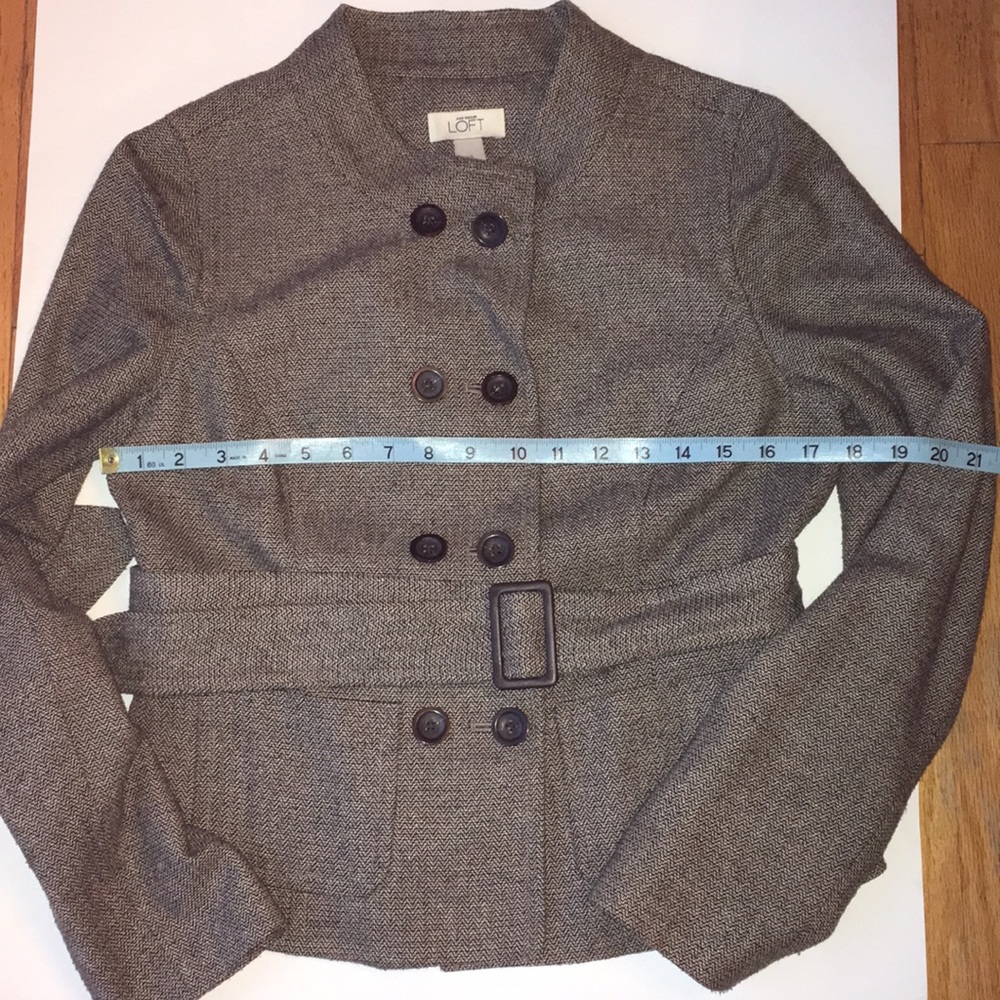 Ann Taylor Loft EUC belted jacket sz 6 tweed